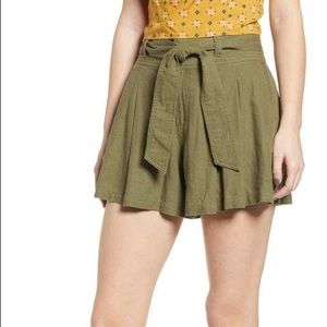 BP Paperbag Waist Shorts in Olive, XL